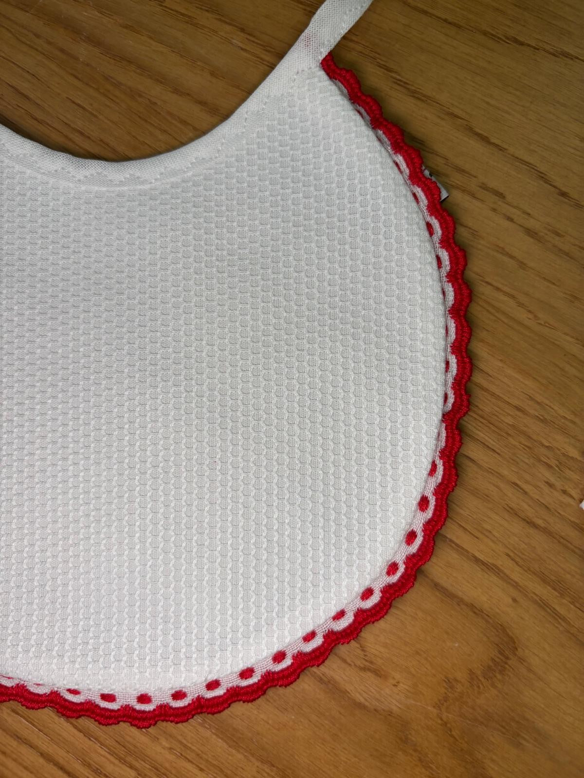 Set bavaglino in piquet di cotone nido d'ape e porta ciuccio