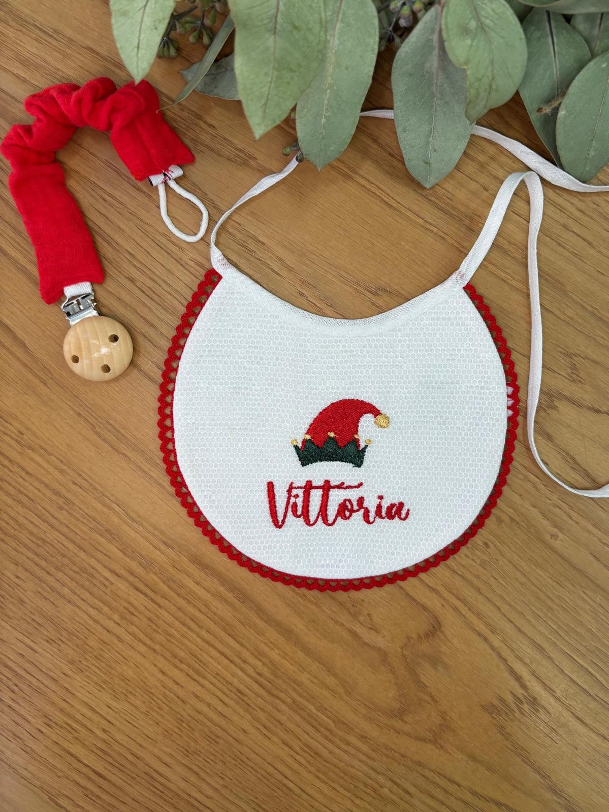 Bavaglino in piquet di cotone nido d'ape personalizzabile