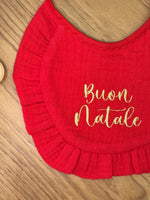 Bavaglino in mussola di cotone con ricamo