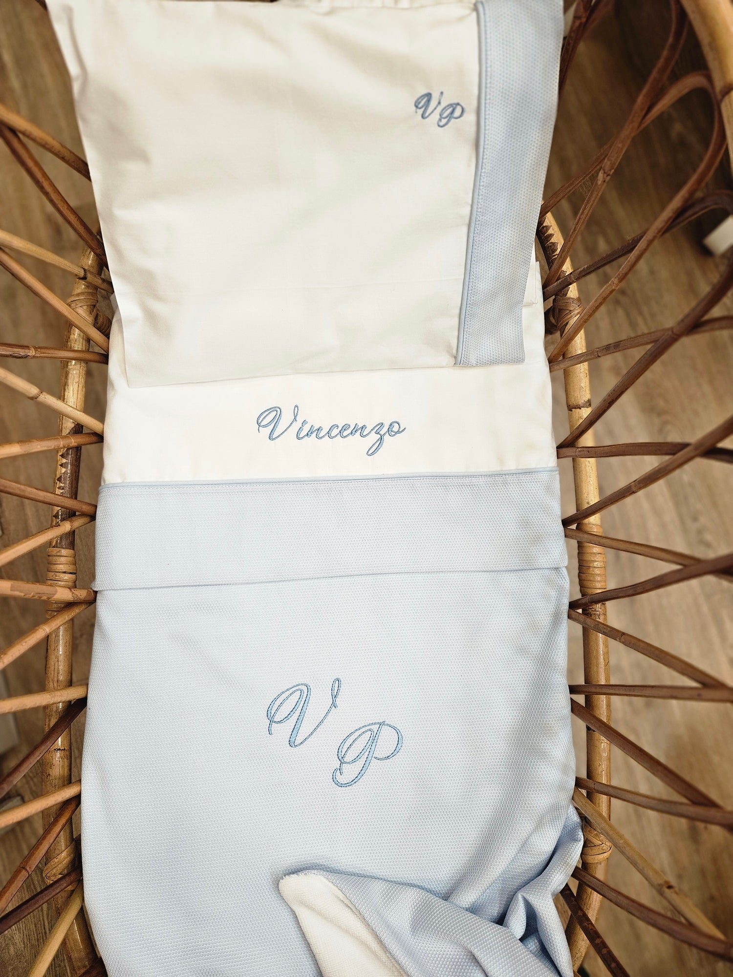 Lenzuolino personalizzato con fascia in piquè di cotone