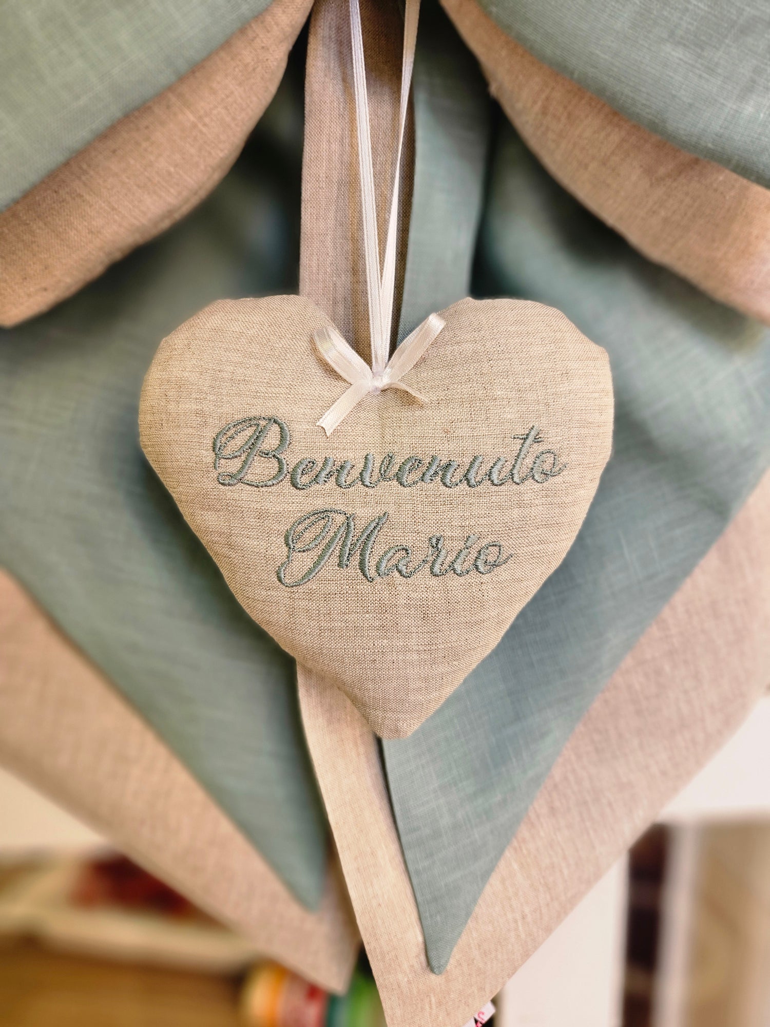 Fiocco Nascita Luna in lino