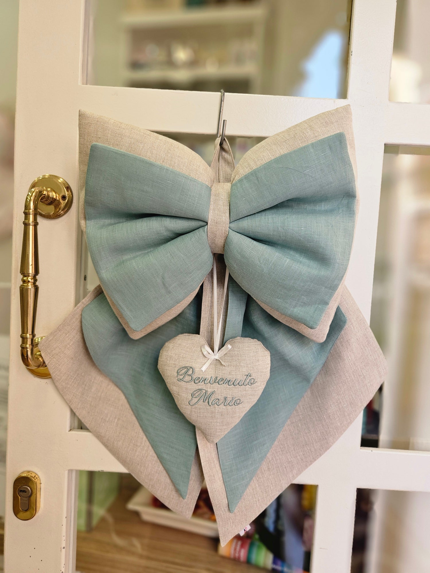 Fiocco Nascita Luna in lino