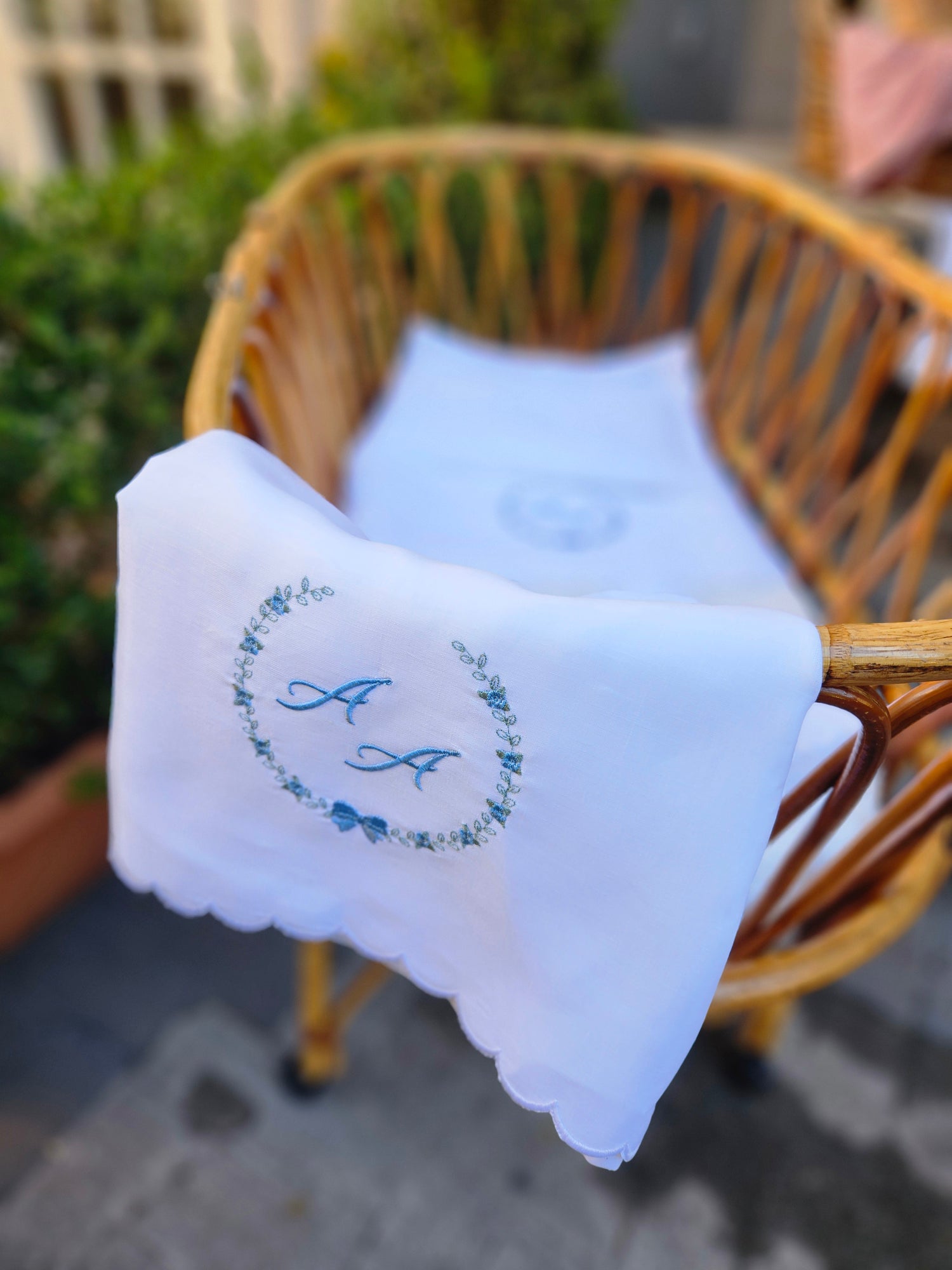 Asciugamani in puro lino con smerlo