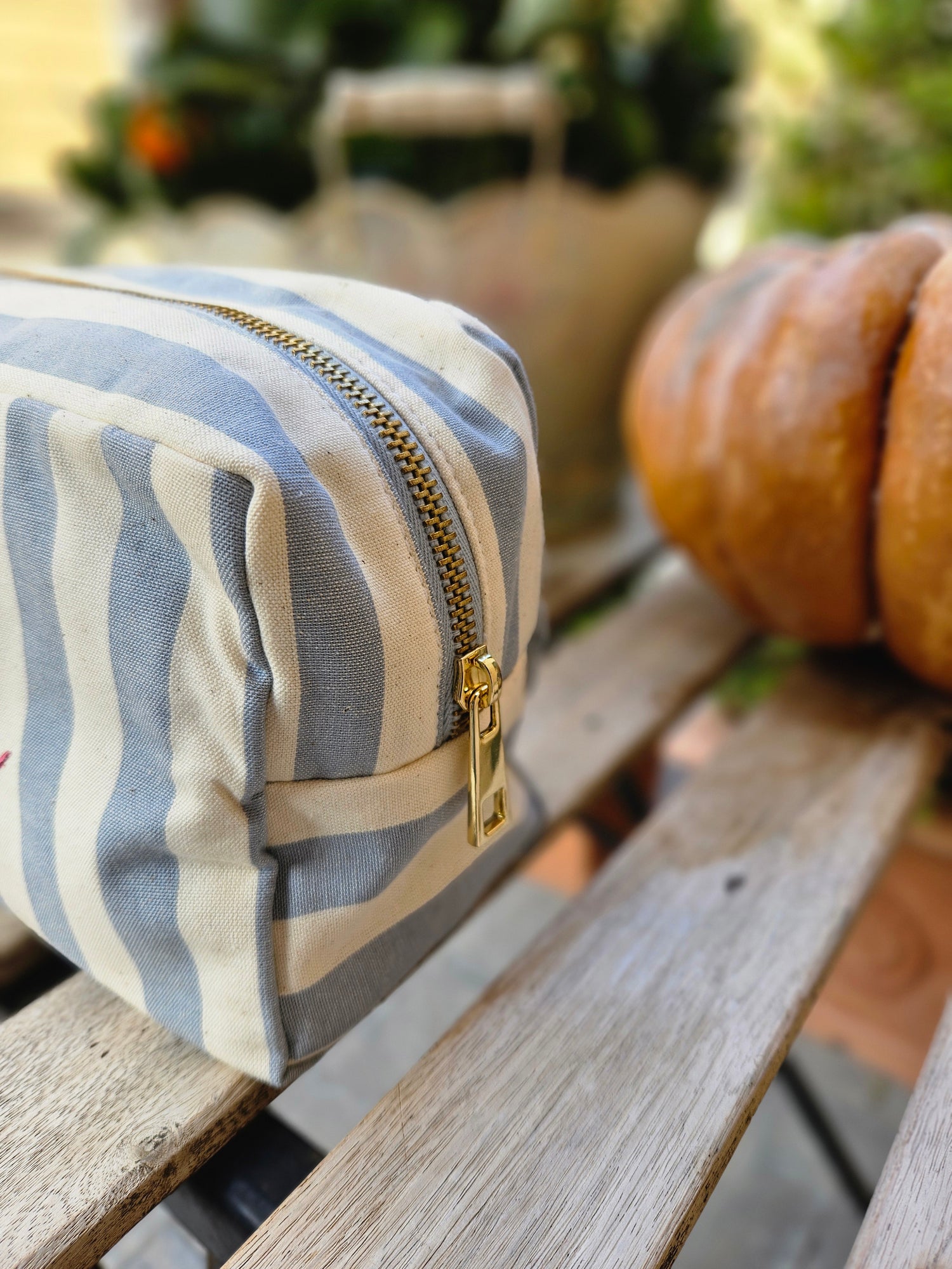 Beauty case in cotone a fasce