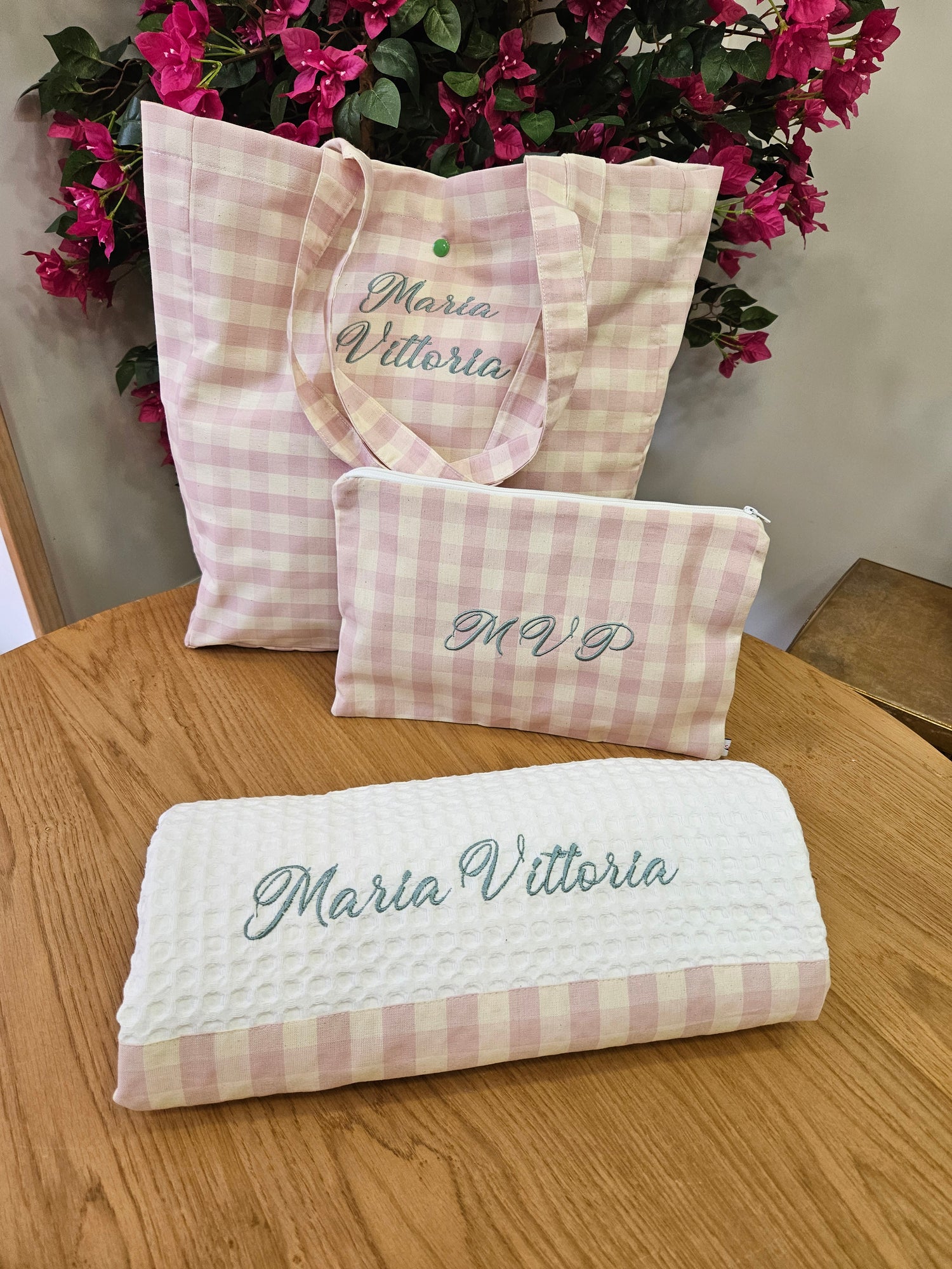 Beach set, Borsa con telo mare e borsello
