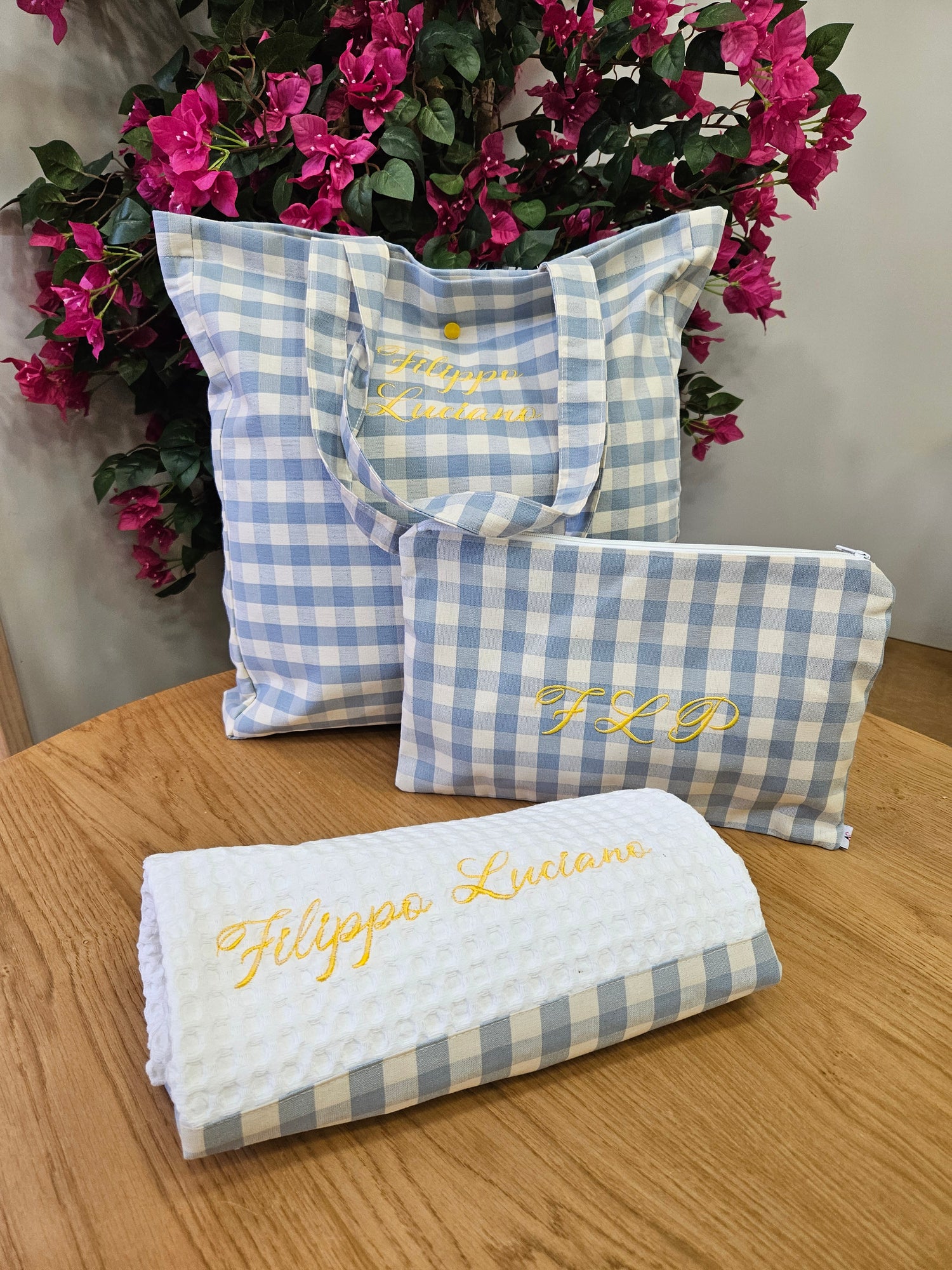Beach set, Borsa con telo mare e borsello