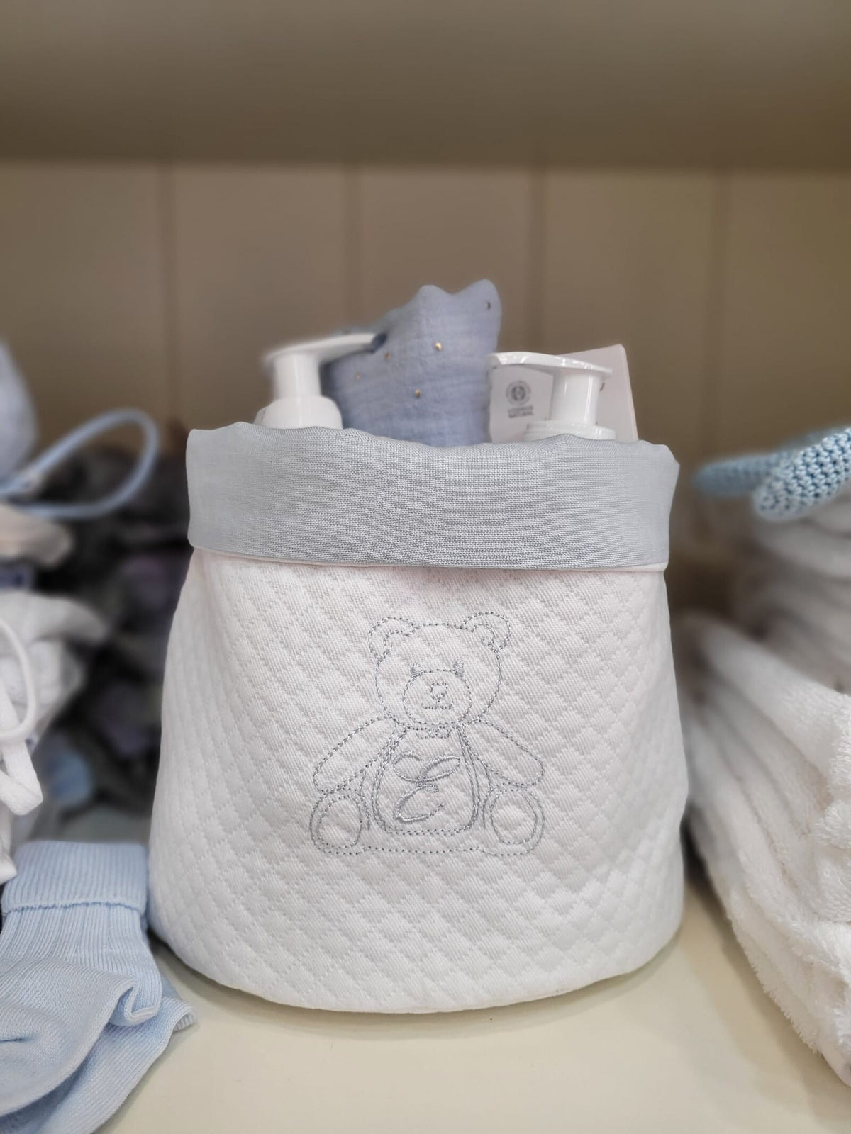 Coordinato da bagno in spugna di cotone e lino