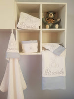 Coordinato da bagno in spugna di cotone e lino