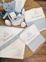 Coordinato da bagno in spugna di cotone e lino