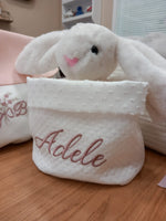 Cestino portatutto neonato rivestito in plumetis