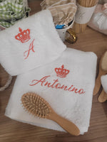 Coppia di asciugamani in spugna di cotone bianca