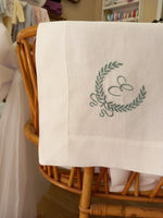 Quadrato  in lino con fascia in lino