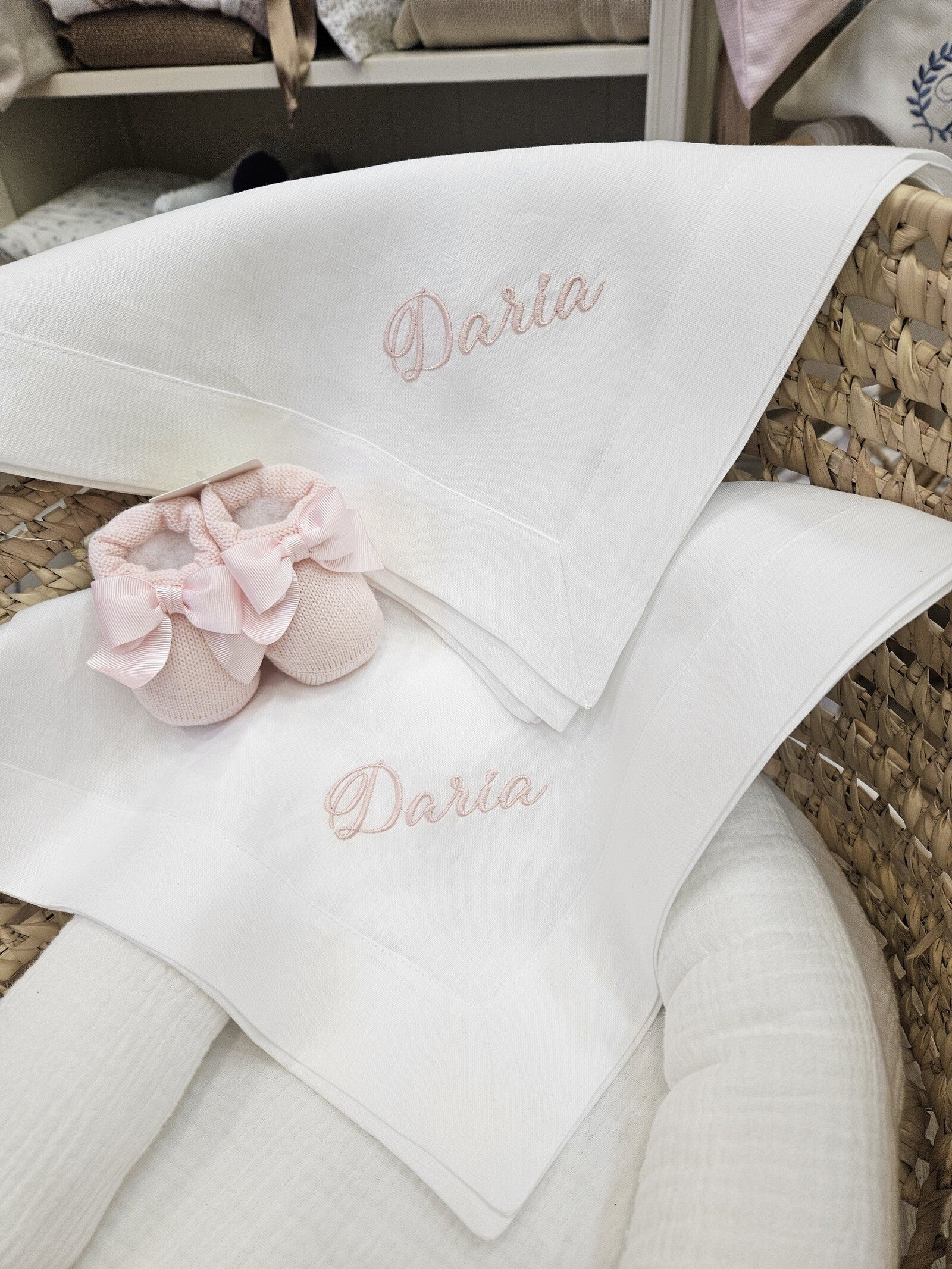 Quadrato  in lino con fascia in lino