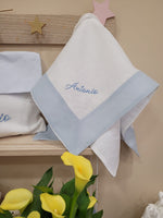 Quadrato  in lino con fascia in lino