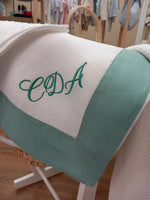 Quadrato  in lino con fascia in lino