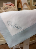 Quadrato  in lino con fascia in lino