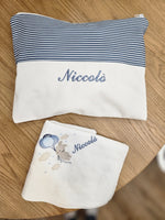 Coordinato per il cambio, borsello e quadrato