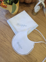 Coordinato bavaglino e quadrato di cotone