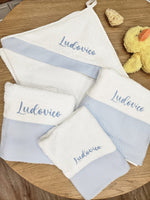 Coordinato bagno Baby love in spugna di cotone