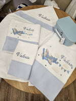 Coordinato bagno Baby love in spugna di cotone