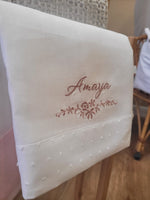 Quadrato in lino e plumetis