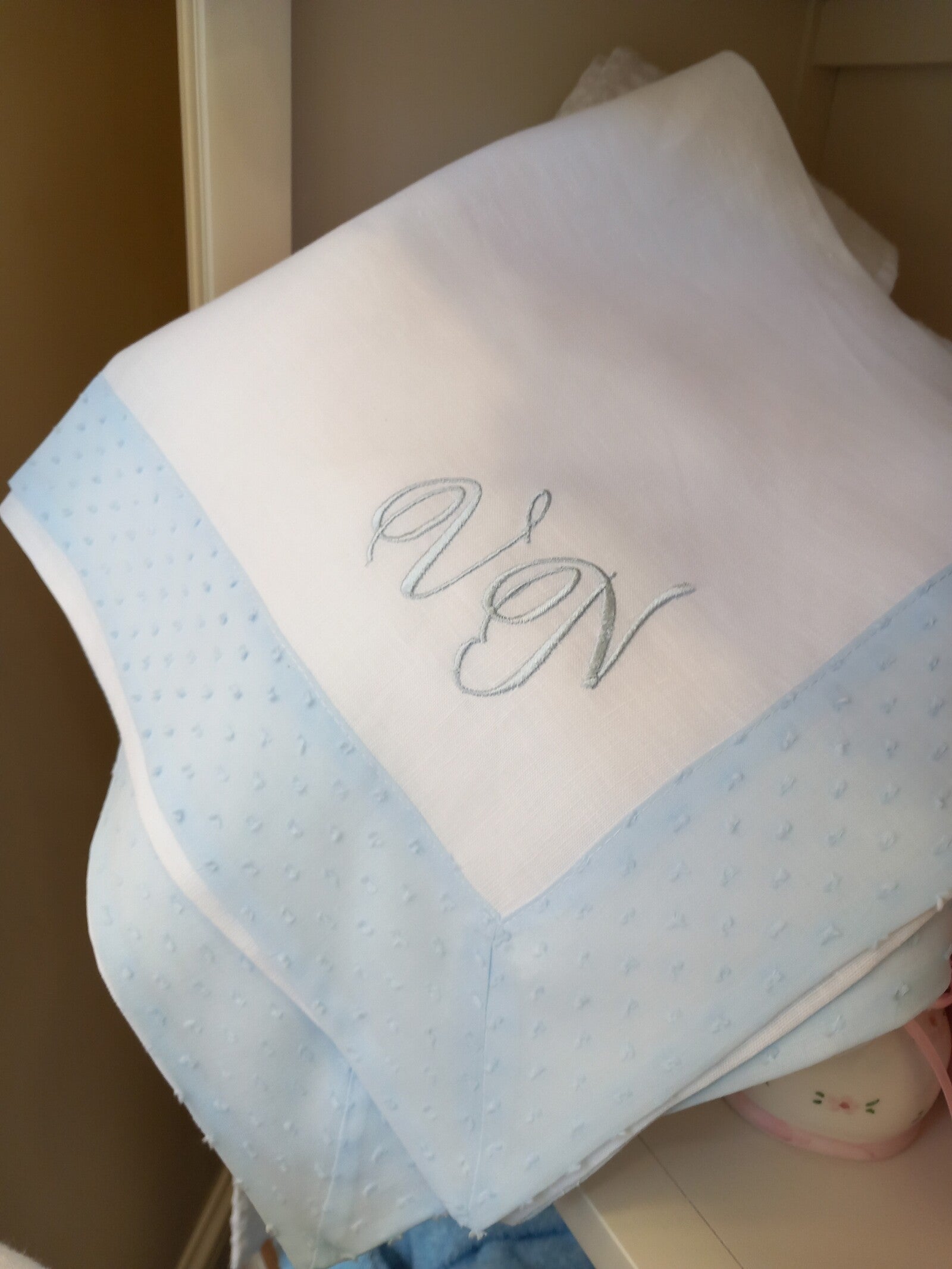 Quadrato in lino e plumetis