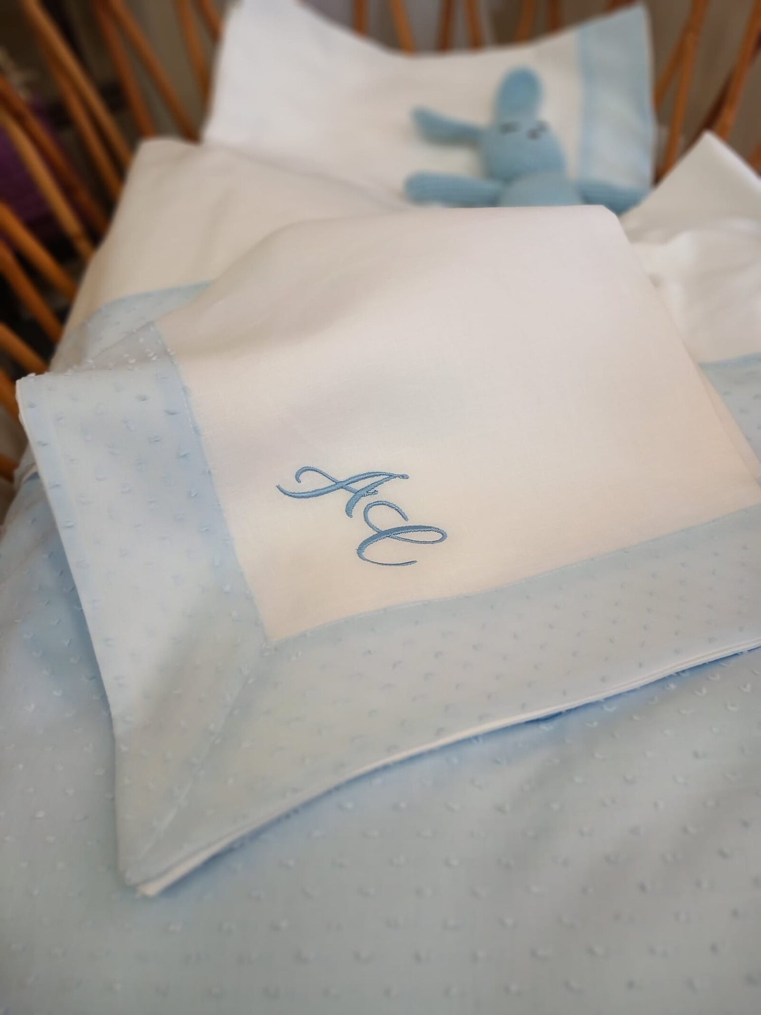 Quadrato in lino e plumetis