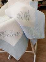 Quadrato in lino e plumetis