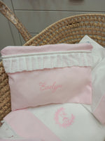 Borsello baby love con rouche in plumetis