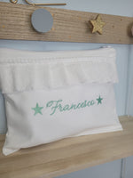 Borsello baby love con rouche in plumetis