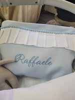 Borsello baby love con rouche in plumetis