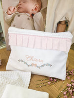 Borsello baby love con rouche in plumetis