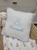 Cuscino decorativo in cotone con pon pon piccoli