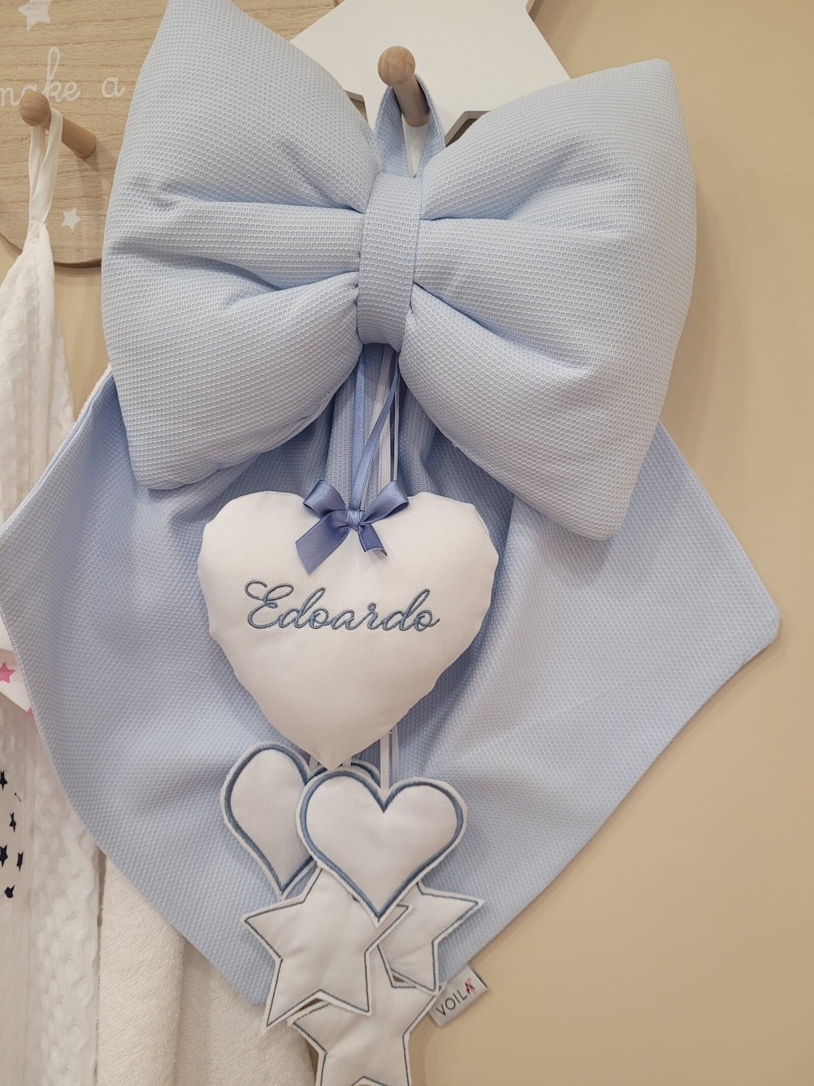 Fiocco nascita Baby Love con pendenti