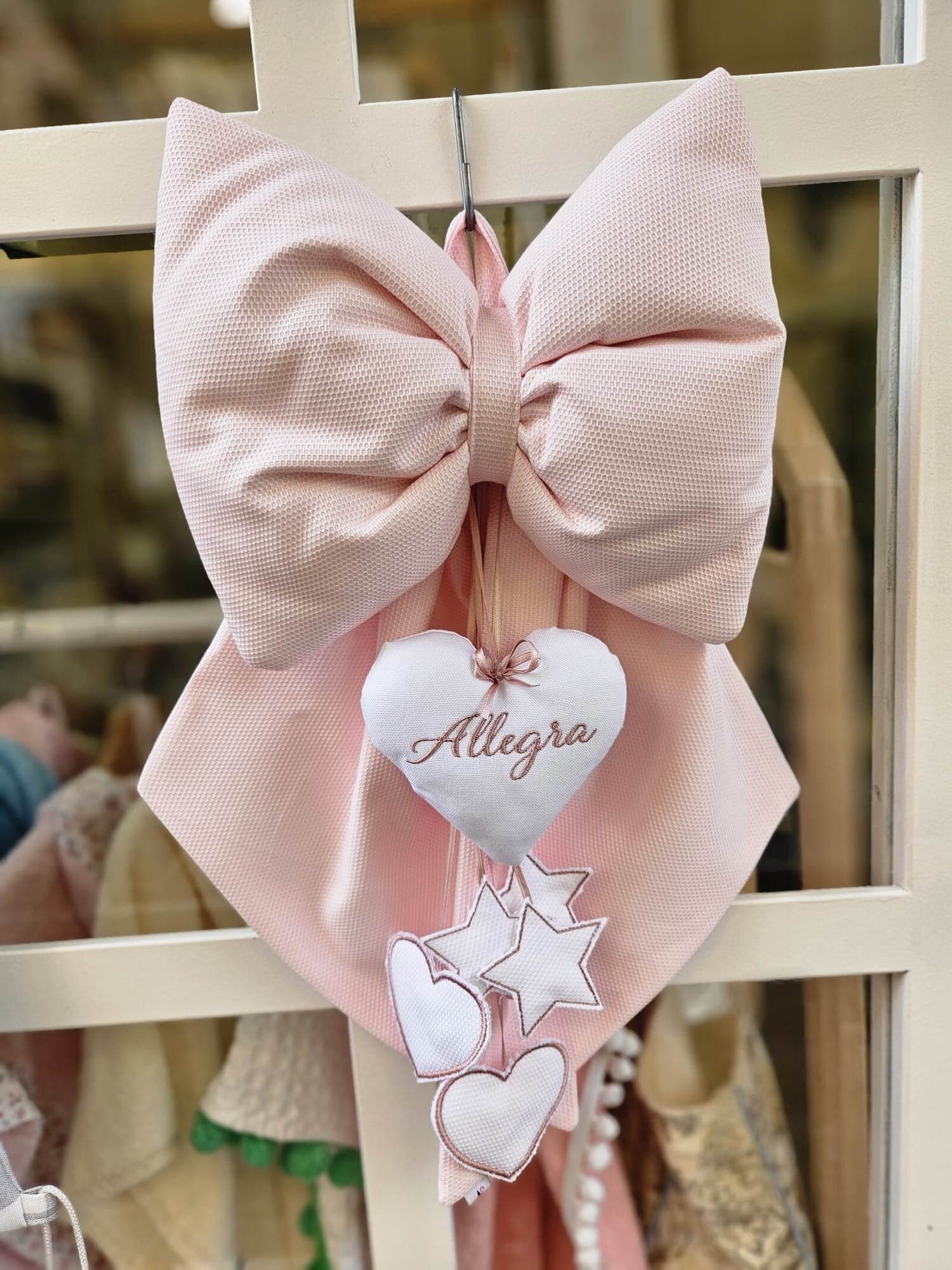 Fiocco nascita Baby Love con pendenti