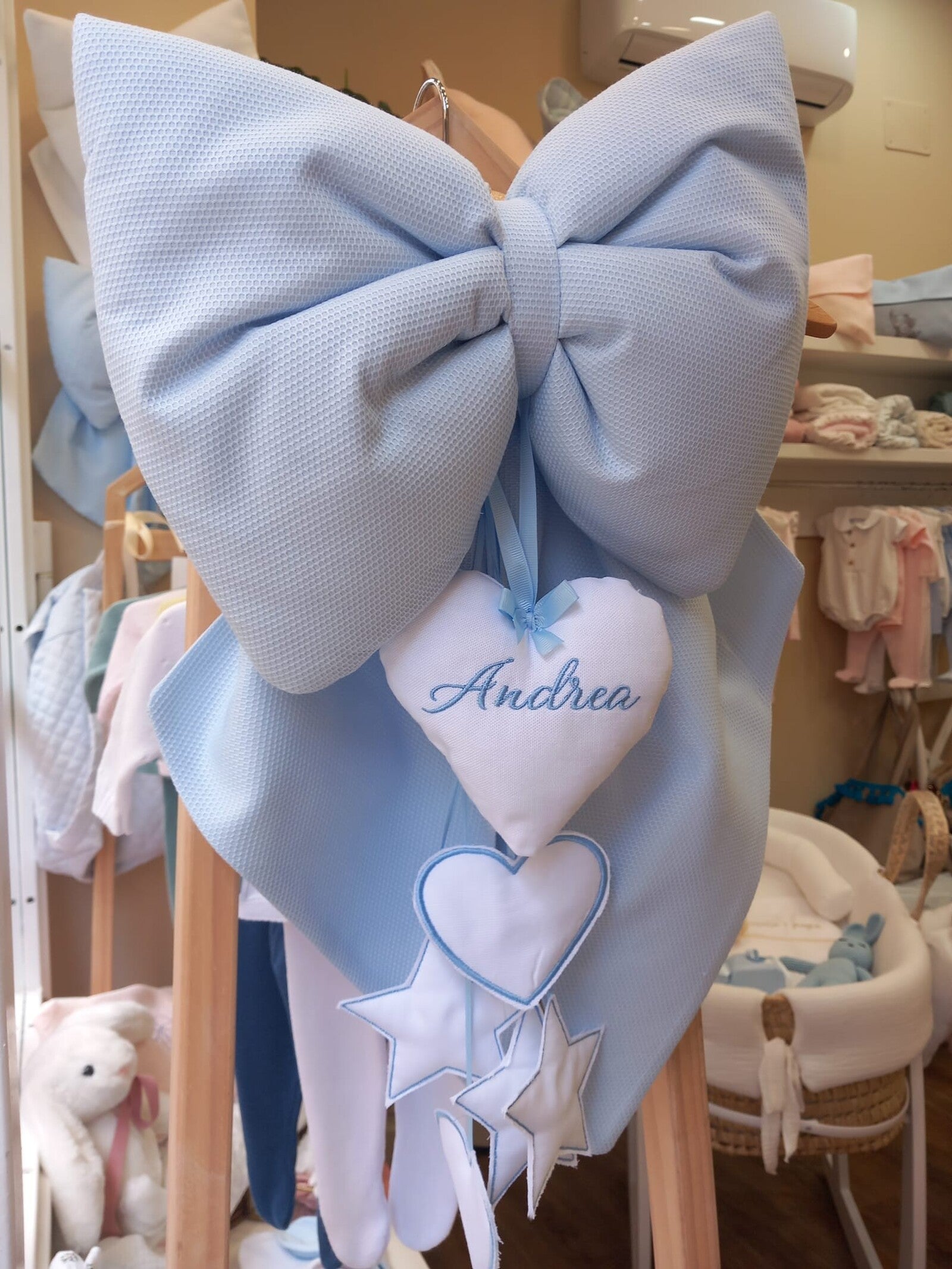 Fiocco nascita Baby Love con pendenti