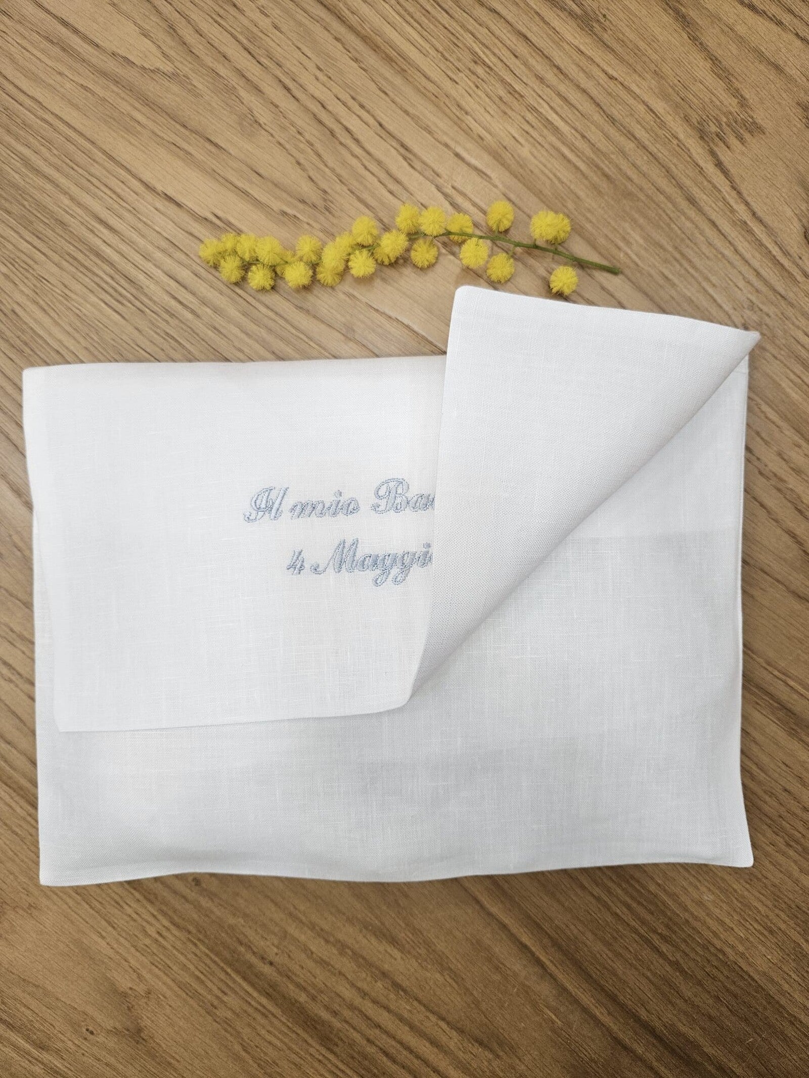 Pochette in lino Il mio Battesimo