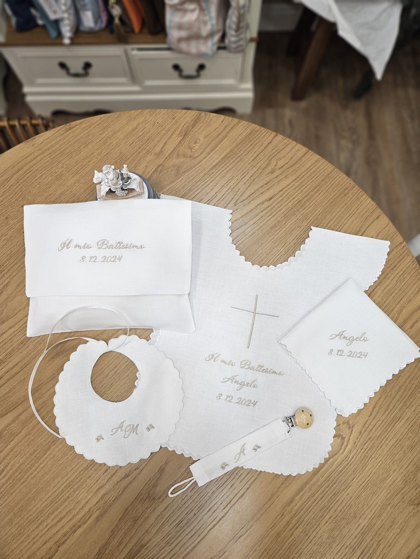 Pochette in lino Il mio Battesimo