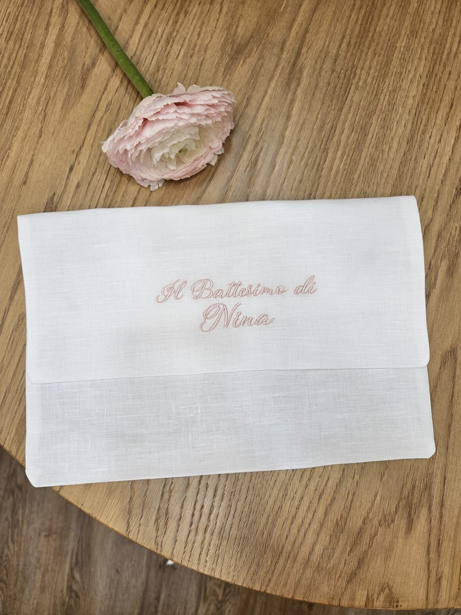 Pochette in lino Il mio Battesimo