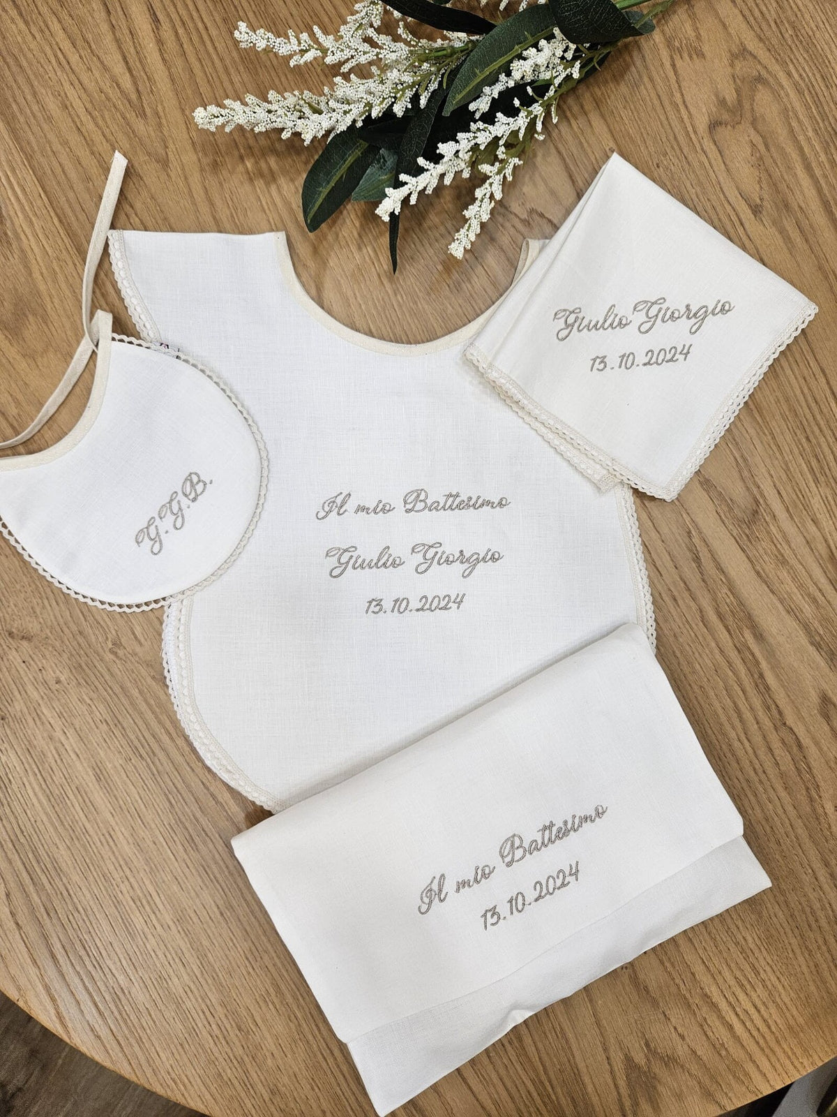 Pochette in lino Il mio Battesimo