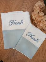 Coppia di Asciugamani in lino con fascia