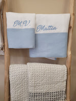 Coppia di Asciugamani in lino con fascia