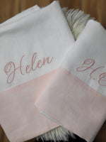 Coppia di Asciugamani in lino con fascia