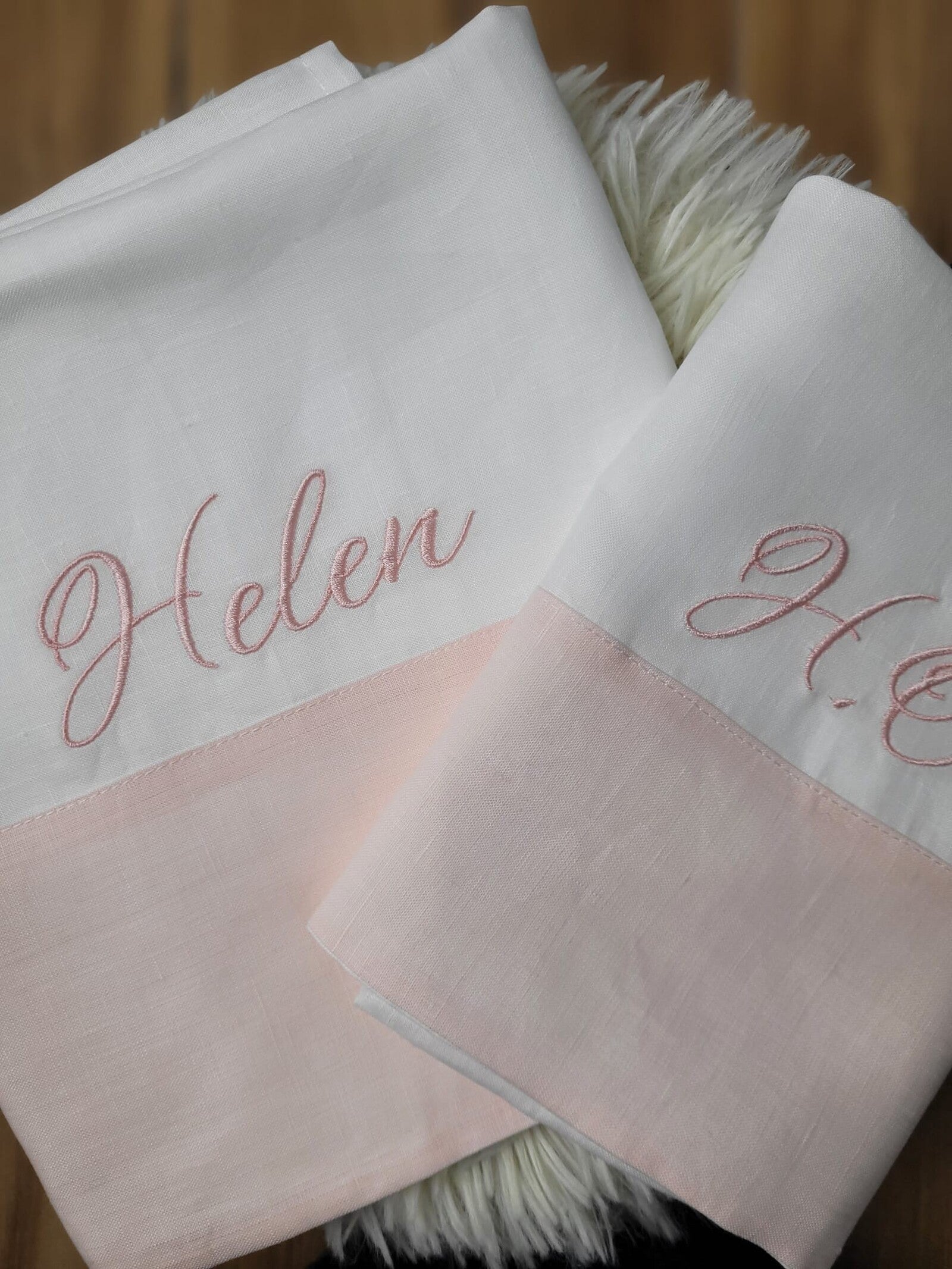 Coppia di Asciugamani in lino con fascia