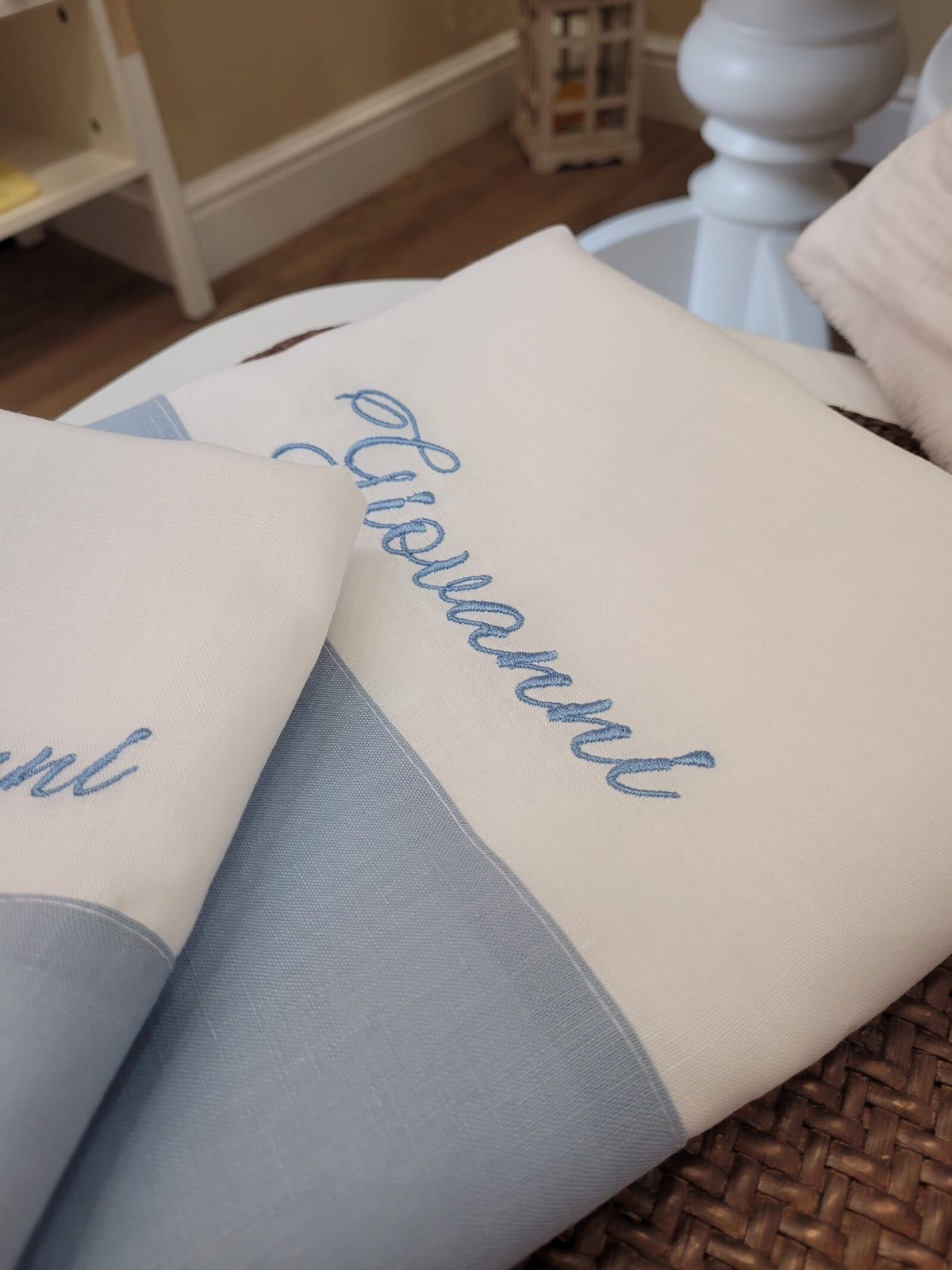 Coppia di Asciugamani in lino con fascia