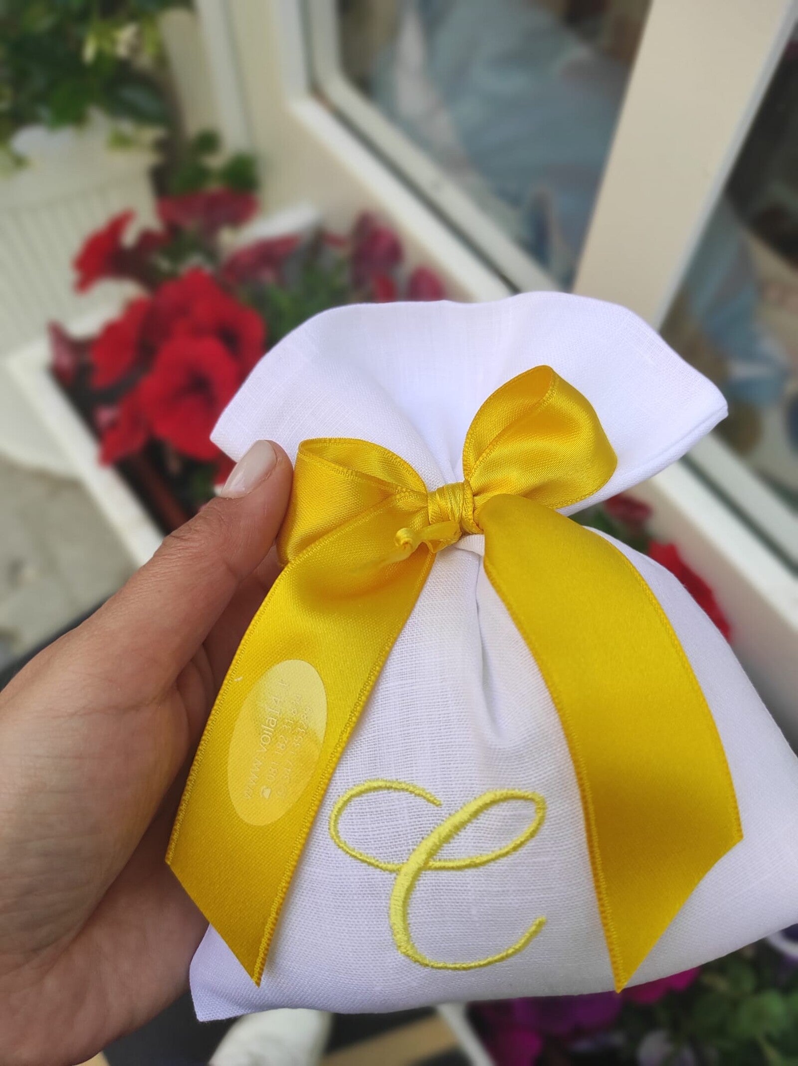 Sacchetto portaconfetti in lino