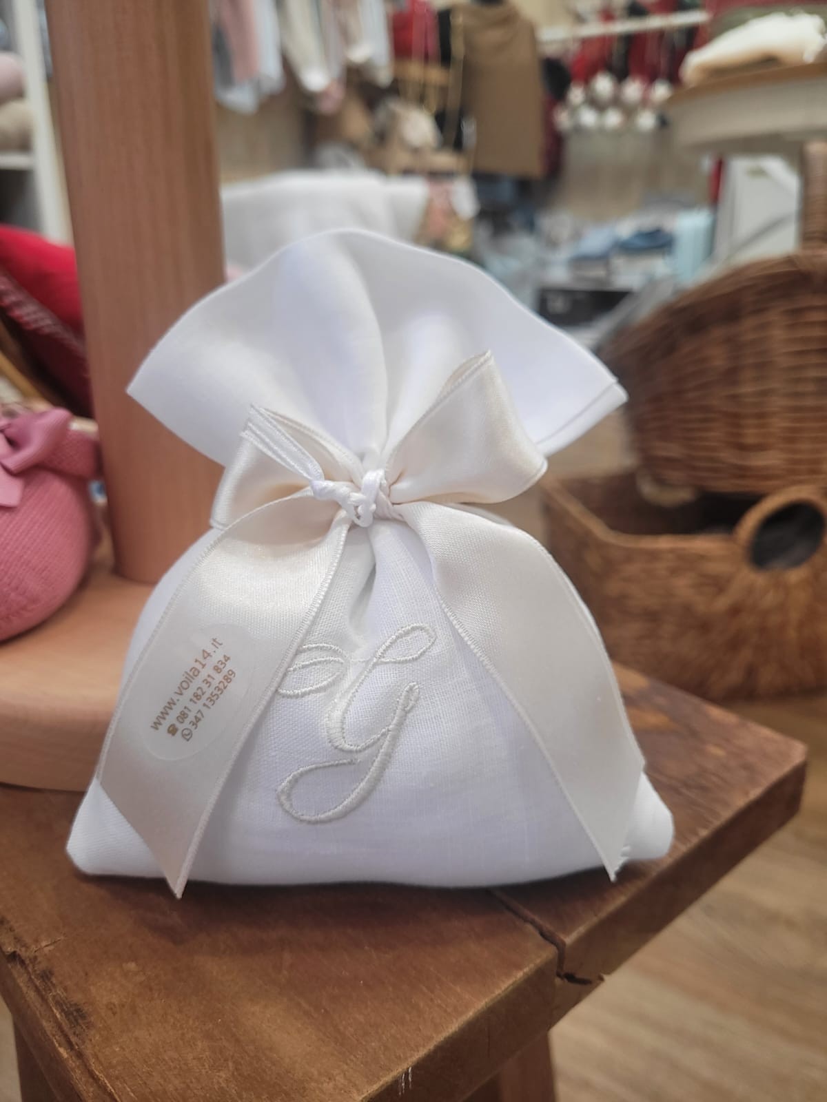 Sacchetto portaconfetti in lino