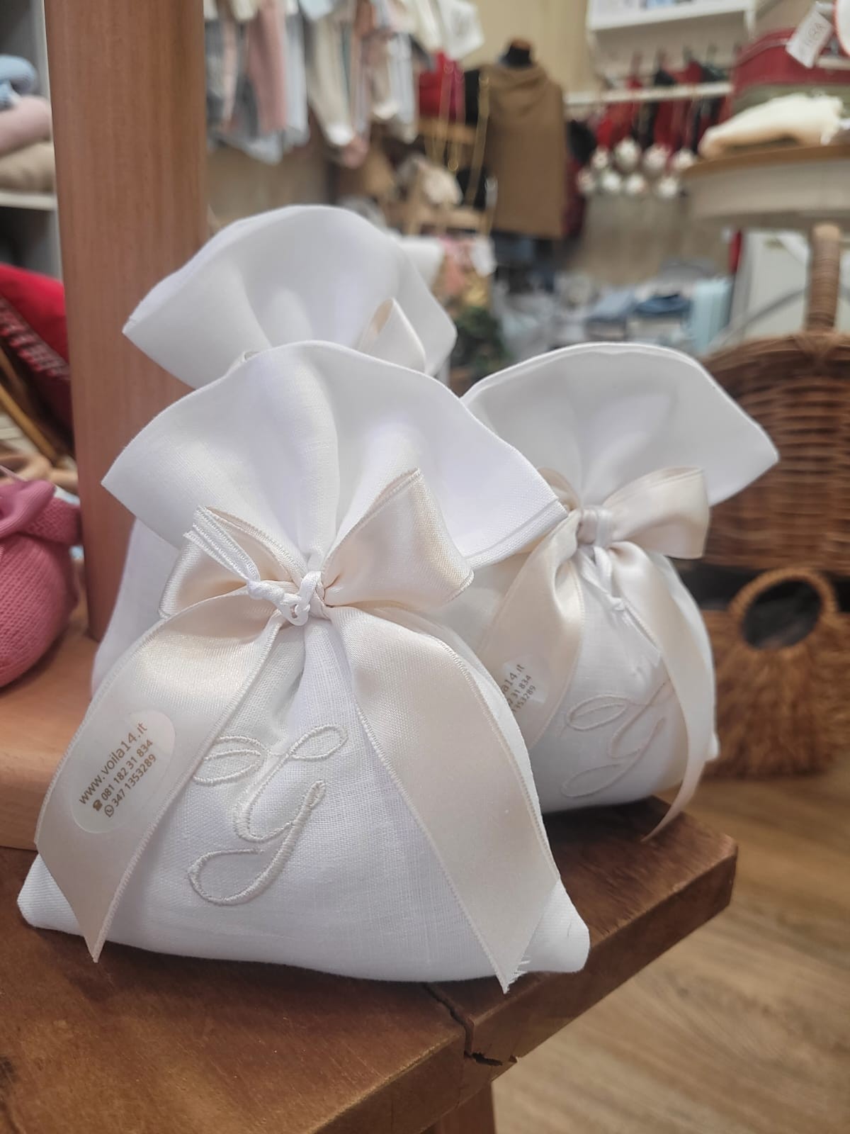 Sacchetto portaconfetti in lino