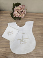 Camicino e fazzoletto battesimale con merlettino