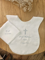 Camicino e fazzoletto battesimale con merlettino